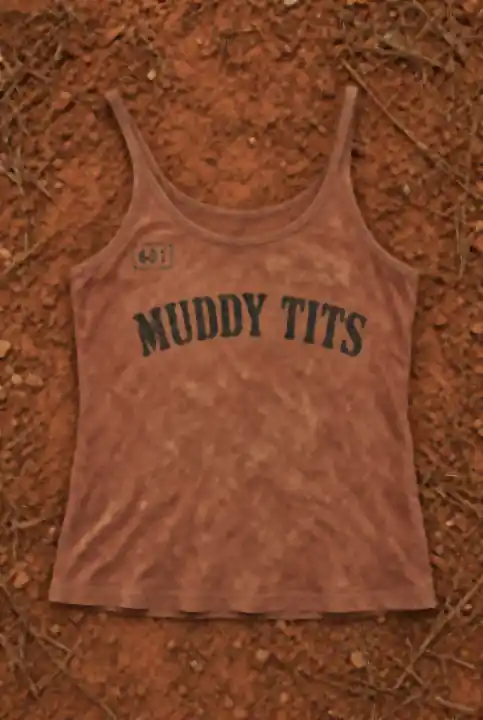 Red clay dyed Muddy Tits concept tank with a 601 patch